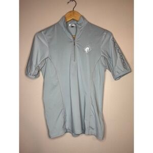 Arista Equestrian Sun Shirt Womens XS Green Short Sleeve Quarter Zip Horse Logo